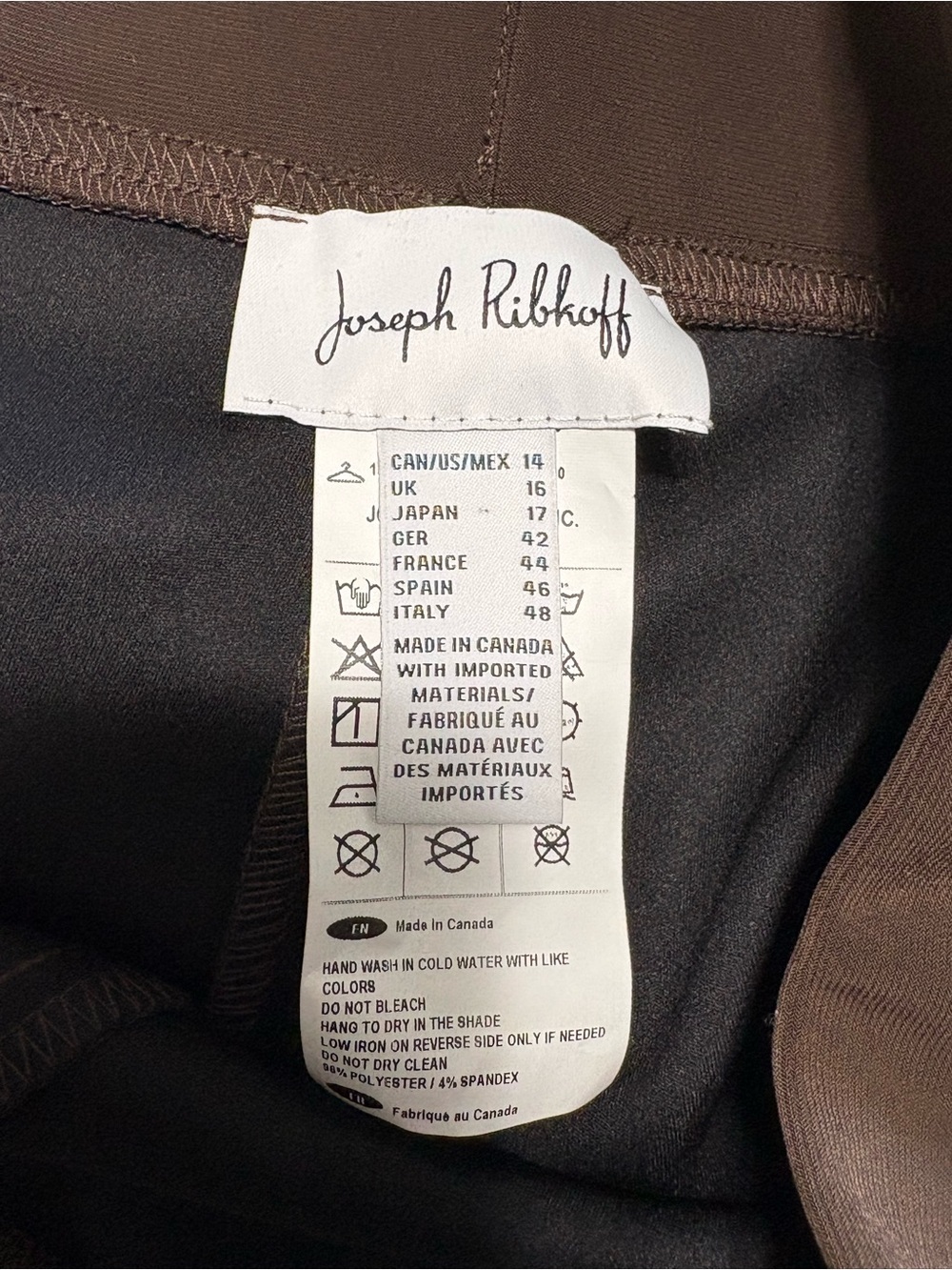 Joseph Ribkoff Mocha Classic Wide-Leg Pants Style 153088 - Picture 5 of 6